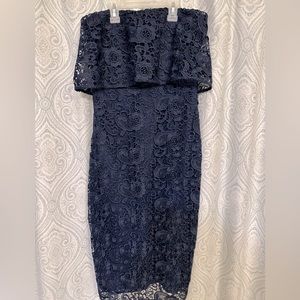 Likely Navy lace midi dress size 0